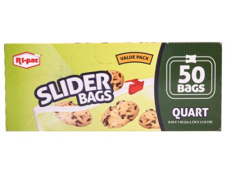 NEW WHOLESALE RI-PAC SLIDER BAGS QUART 50-CT SOLD BY CASE Hot on Sale