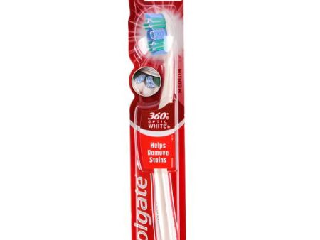 NEW WHOLESALE COLGATE TOOTHBRUSH 360 OPTIC WHITE MEDIUM SOLD BY CASE Discount