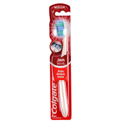 NEW WHOLESALE COLGATE TOOTHBRUSH 360 OPTIC WHITE MEDIUM SOLD BY CASE Discount