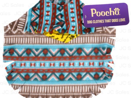 WHOLESALE DOG PONCHO AZTEC PRINT TEAL X-SMALL SOLD BY CASE For Discount