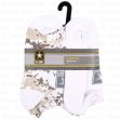 WHOLESALE NO SHOW SOCKS ARMY PRINT WHITE ASST SZ 6PK SOLD BY CASE Sale