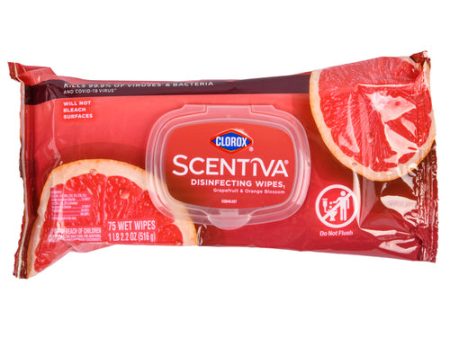 NEW WHOLESALE CLOROX SCENTIVA DISINFECTING WIPES GRAPEFRUIT 75 CT SOLD BY CASE Hot on Sale