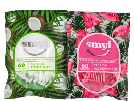 WHOLESALE SMYL FLOSS PICKS COCONUT & WATERMELON 60 CT SOLD BY CASE Online