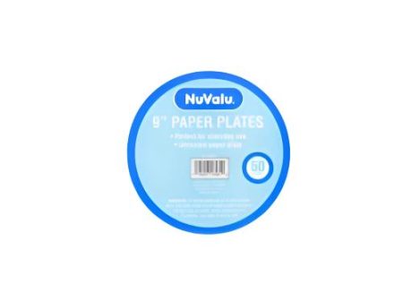 WHOLESALE NUVALU PAPER PLATE ROUND 9 50CT WHITE UNCOATED SOLD BY CASE Cheap