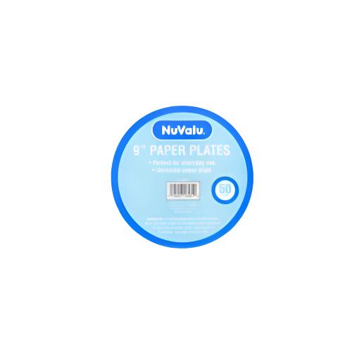 WHOLESALE NUVALU PAPER PLATE ROUND 9 50CT WHITE UNCOATED SOLD BY CASE Cheap