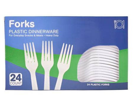 WHOLESALE PLASTIC DISPOSABLE FORKS 24CT SOLD BY CASE Sale