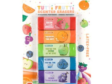 NEW WHOLESALE BAZIC FRUIT SCENTED ERASER 5 PACK ASSORTED COLORS SOLD BY CASE Online Sale