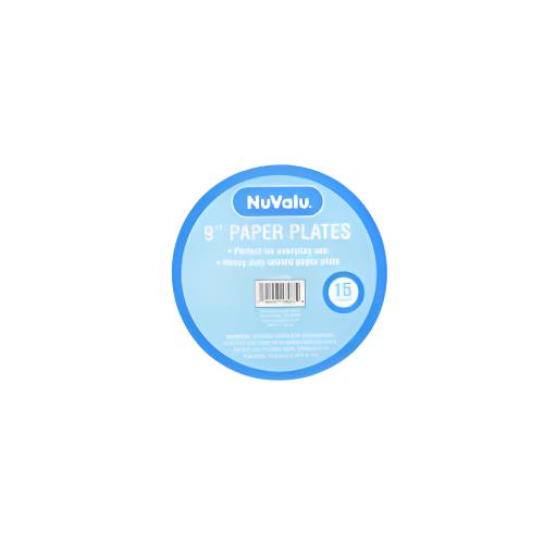 WHOLESALE NUVALU PAPER PLATE ROUND 9 15CT WHITE COATED SOLD BY CASE For Cheap