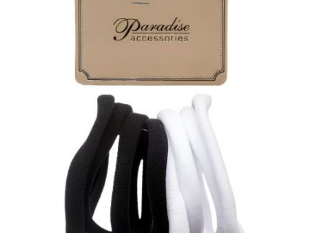 WHOLESALE HAIR TIE 8CT BLACK & WHITE SOLD BY CASE For Cheap