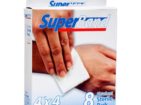 WHOLESALE SUPERBAND STERILE PADS 8CT 4X4 SOLD BY CASE Hot on Sale