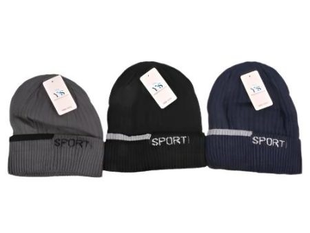 WHOLESALE HW MEN FOLDED BEANIE SPORT ASST COL SOLD BY CASE For Cheap