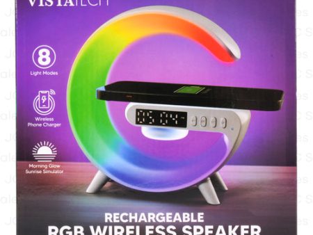 NEW WHOLESALE RGB BLUETOOTH SPEAKER W ALARM CLOCK WHITE SOLD BY CASE Online Hot Sale