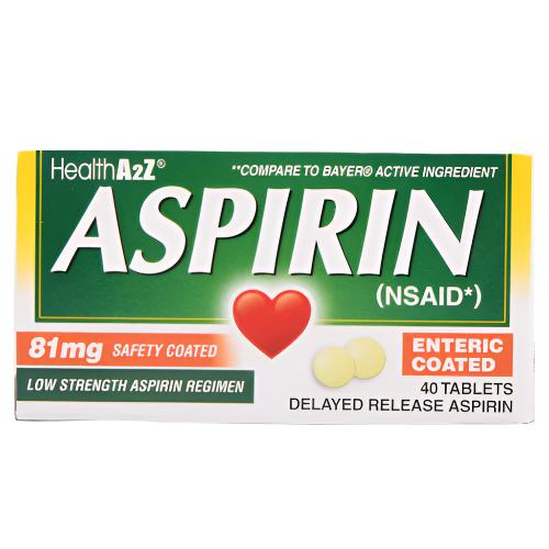 WHOLESALE HEALTHA2Z ASPIRIN 81MG 40 CT YELLOW TABLET SOLD BY CASE Sale