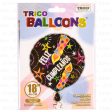 WHOLESALE TRICO 18 FELIZ CUMPLEANOS BALLOON BLACK SOLD BY CASE on Sale