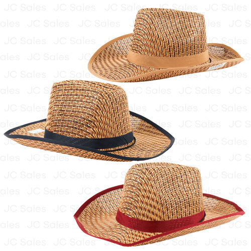 WHOLESALE SUMMER HAT COWBOY WOVEN ASST COLOR SOLD BY CASE on Sale