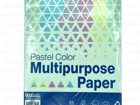 WHOLESALE BAZIC MULTIPURPOSE PAPER PASTEL COLOR 25 SHEETS #5190 SOLD BY CASE Online Hot Sale