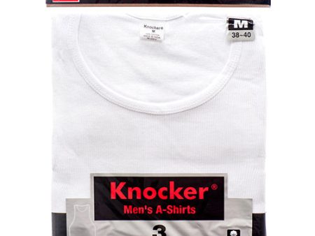 WHOLESALE KNOCKER A-SHIRT MED WHITE 3PC SOLD BY CASE Cheap