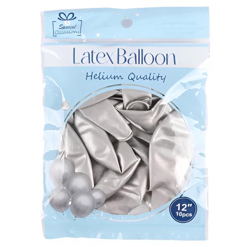 WHOLESALE ANGELS CRAFT LATEX BALLOON 10CT SILVER SOLD BY CASE For Sale