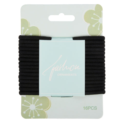 NEW WHOLESALE FASHION HAIR ELASTICS BLACK 16 PCS SOLD BY CASE Online Sale