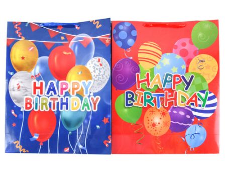 WHOLESALE BDAY GIFT BAG BALLOON ASST DESIGN XL SOLD BY CASE Fashion