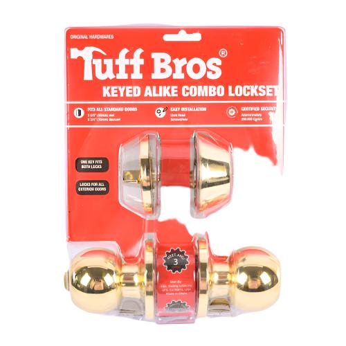 WHOLESALE TUFF BROS KEYD ALIKE COMBO LOCKSET GOLD KW-36881GD SOLD BY CASE Discount