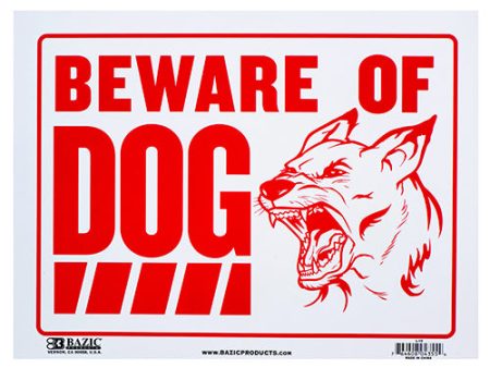 WHOLESALE BAZIC SIGN BEWARE OF DOG 12 X 16 #l-10 SOLD BY CASE For Sale