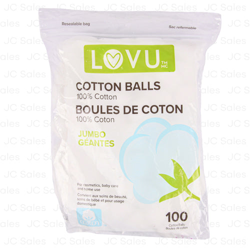 WHOLESALE LOVU JUMBO COTTON BALLS 100CT SOLD BY CASE For Cheap