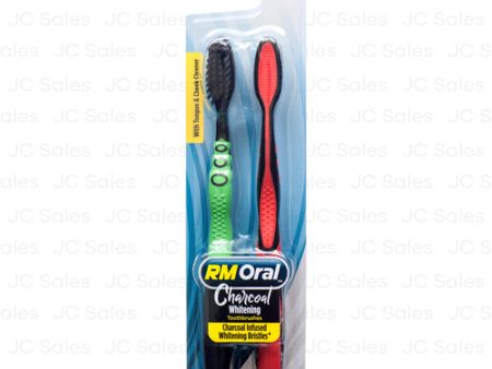 WHOLESALE RM ORAL CHARCOAL TOOTHBRUSHES MEDIUM 2 PK SOLD BY CASE Online