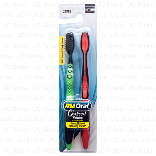 WHOLESALE RM ORAL CHARCOAL TOOTHBRUSHES MEDIUM 2 PK SOLD BY CASE Online