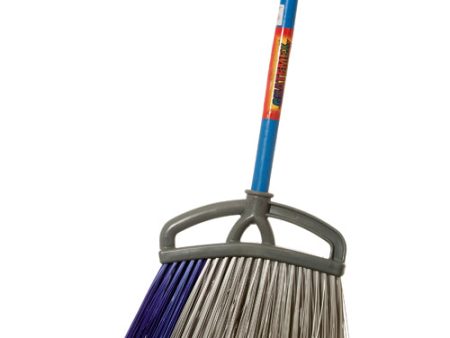 WHOLESALE ANGLE BROOM W  WOODEN BLUE HANDLE #92933 SOLD BY CASE For Cheap