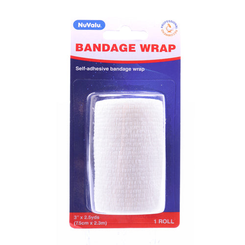 WHOLESALE NUVALU BANDAGE COHESIVE 3IN X 2.5YDS WHITE SOLD BY CASE For Sale