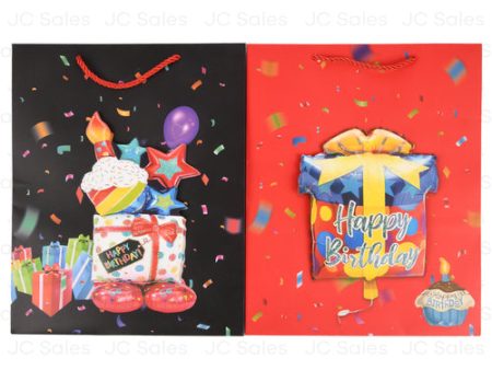 WHOLESALE HAPPY BIRITHDAY GIFT BAG MEDIUM ASSORTED COLORS SOLD BY CASE Supply