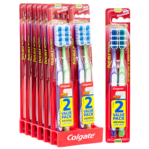 WHOLESALE COLGATE TOOTHBRUSH DOUBLE ACTION 2 PC SOLD BY CASE For Cheap