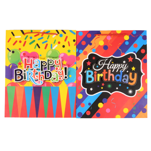 NEW WHOLESALE GIFT BAG 3D  HAPPY BIRTHDAY  MEDIUM ASST DESIGNS SOLD BY CASE on Sale