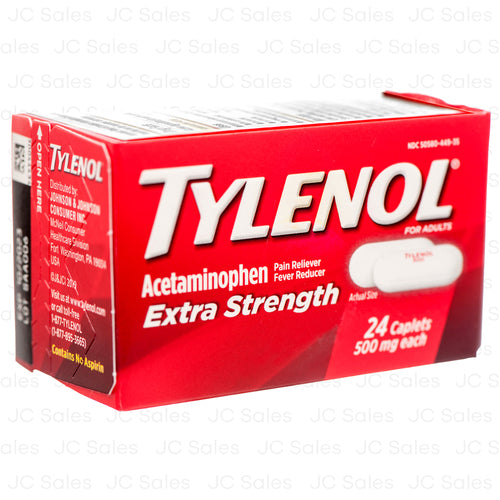 WHOLESALE TYLENOL EXTRA STRENGTH CAPLETS 24 CT SOLD BY CASE For Discount