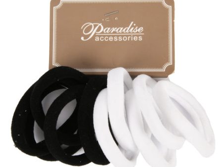 WHOLESALE HAIR TIE 10CT BLACK& WHITE CLR SOLD BY CASE Hot on Sale