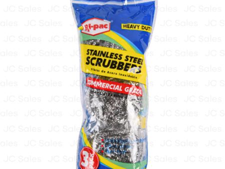 WHOLESALE RI-PAC STAINLESS STEEL SCRUBBERS 3-PK SOLD BY CASE Online