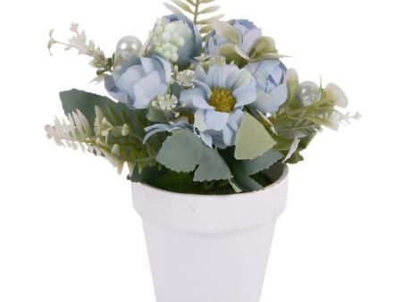 WHOLESALE FLOWER PLANT IN CERAMIC POT 18CM W  ASST COLORS SOLD BY CASE For Discount