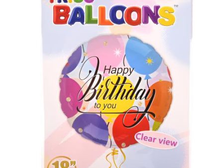 WHOLESALE TRICO 18 HAPPY BIRTHDAY BALLOON TRANSPARENT SOLD BY CASE For Sale