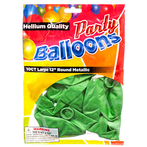 WHOLESALE BALLOON METALLIC GREEN 12 10CT SOLD BY CASE Fashion