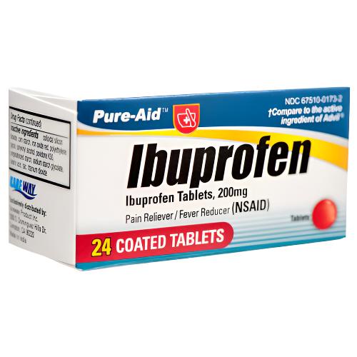 WHOLESALE PURE-AID IBUPROFEN TABLETS 24 CT SOLD BY CASE For Sale