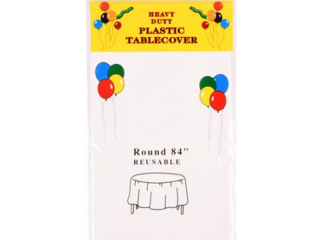 NEW WHOLESALE HEAVY DUTY ROUND TABLE COVER 84 WHITE SOLD BY CASE For Cheap