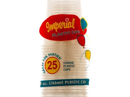 WHOLESALE PLASTIC CUP 9 OZ 25 CT CLEAR SOLD BY CASE Hot on Sale