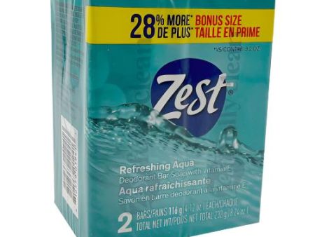 WHOLESALE ZEST BAR SOAP REFRESHING AQUA 2 PK X 4.12 OZ SOLD BY CASE For Sale