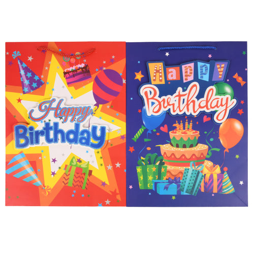 NEW WHOLESALE GIFT BAG 3D  HAPPY BIRTHDAY  LARGE ASST DESIGNS SOLD BY CASE For Sale