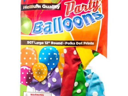 WHOLESALE BALLOON POLKADOT 5 CT ASST CLR SOLD BY CASE on Sale