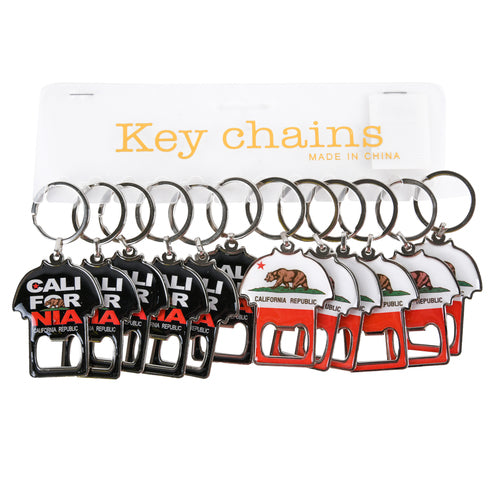 WHOLESALE CALIFORNIA BOTTLE OPENER KEYCHAINS 3 ASSORTED STYLES SOLD BY CASE Supply