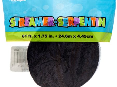 WHOLESALE UNIQUE #6375 STREAMER BLACK 1.75INX81FT SOLD BY CASE Hot on Sale