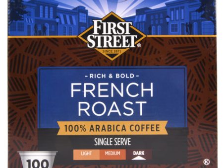 NEW WHOLESALE FIRST STREET FRENCH ROAST COFFEE 100-PODS SOLD BY CASE Cheap