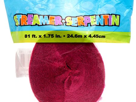 WHOLESALE UNIQUE #6320 STREAMER HOT PINK 1.75INX81FT SOLD BY CASE Sale